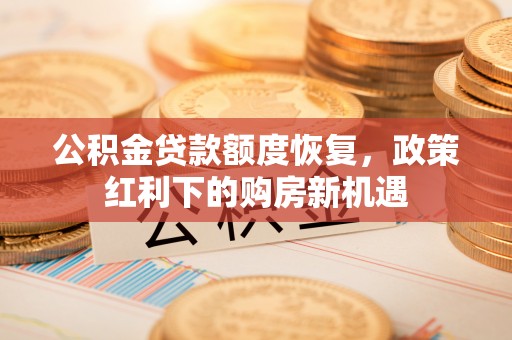 荣县公积金贷款额度恢复，政策红利下的购房新机遇