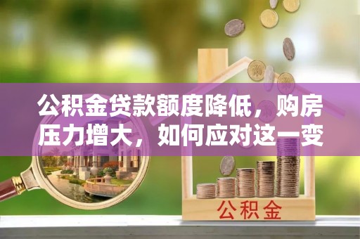 荣县公积金贷款额度降低，购房压力增大，如何应对这一变化？