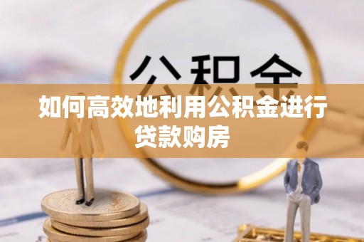 荣县如何高效地利用公积金进行贷款购房